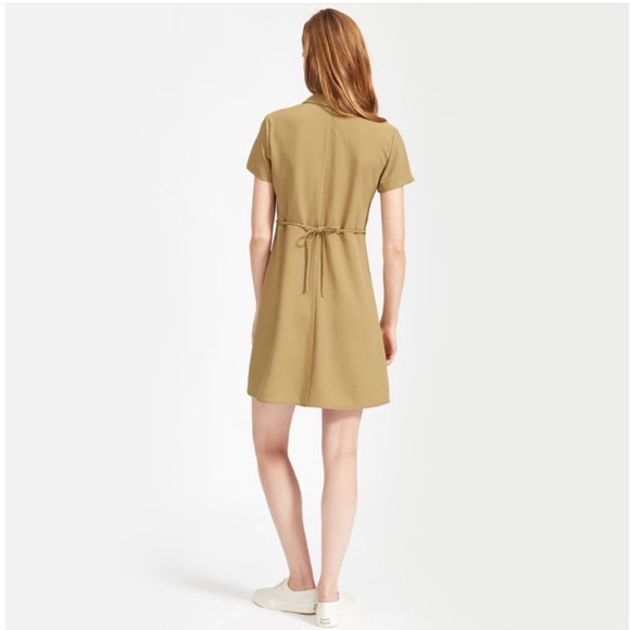 Everlane The Japanese Go Weave Button Down Shirt Dress Green 6 - Picture 2 of 6